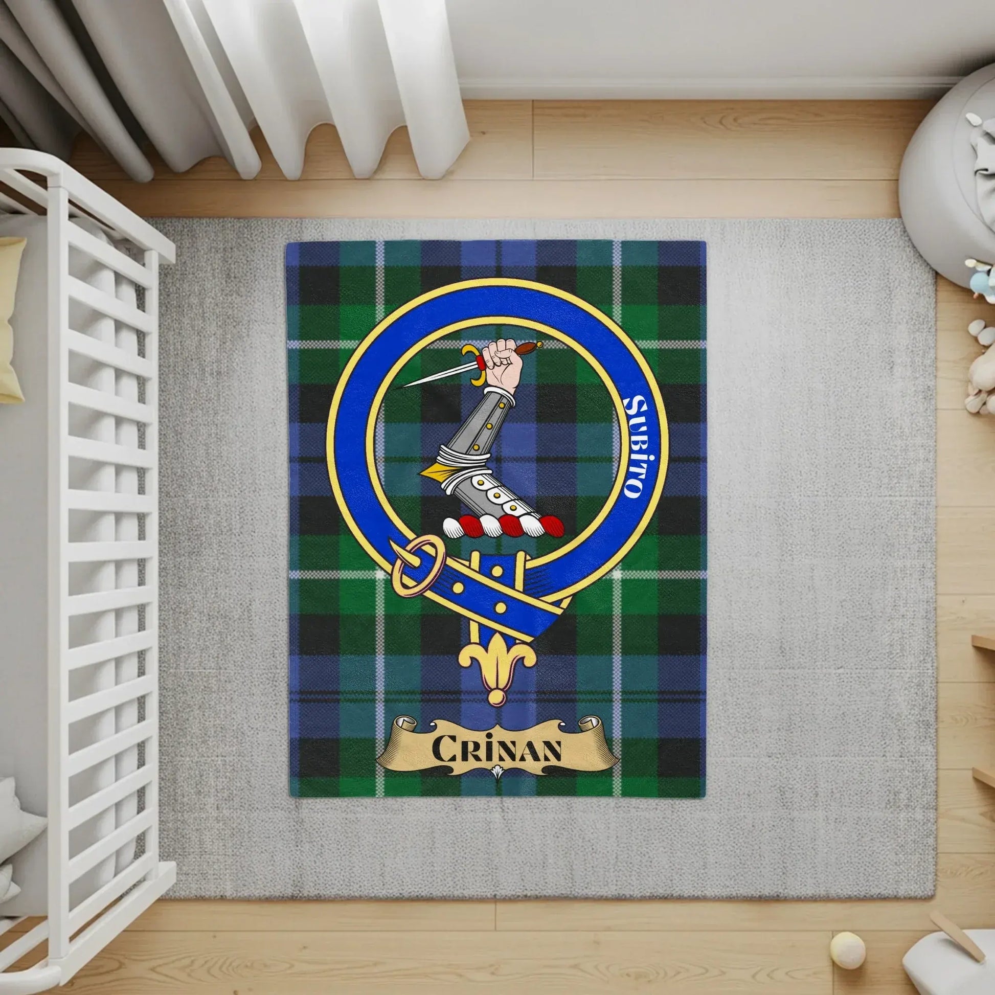 Clans of Scotland Tartan Emblem with Crest Rug product
