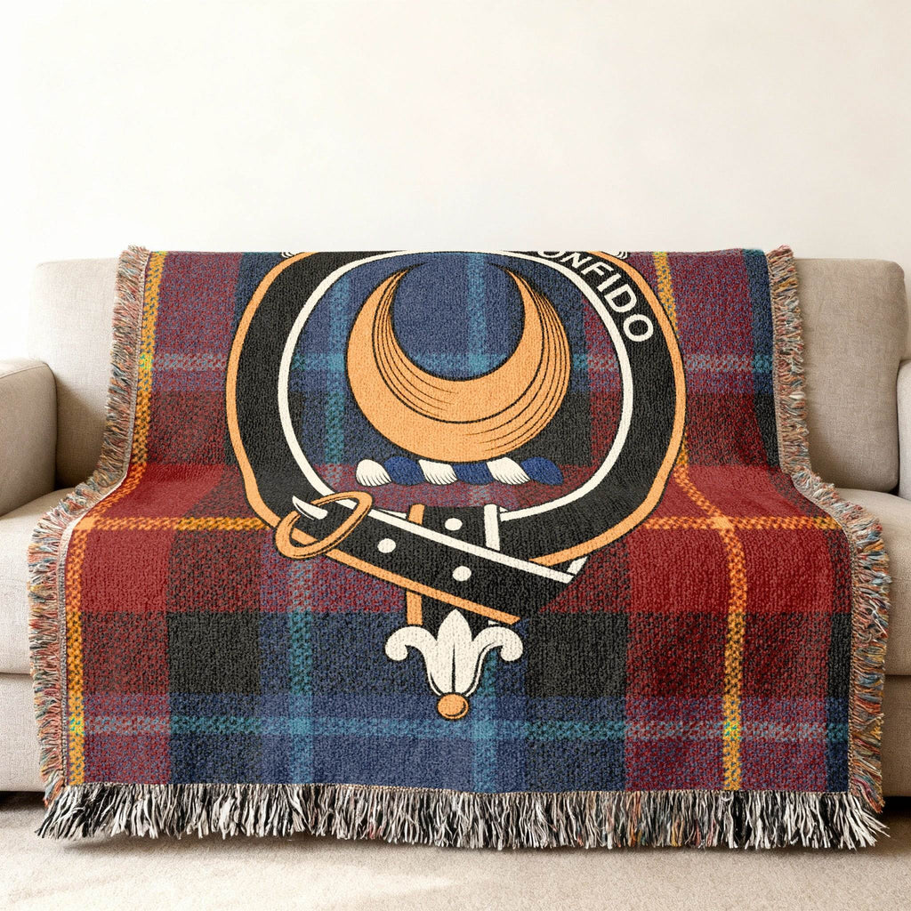Scottish Tartan Blanket with Clan Crest Design Blanket