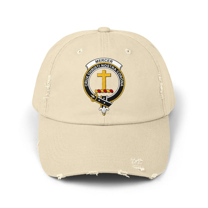 Mercer Clan Crest Scottish Distressed Baseball Cap - Celtic Ancestry Gifts