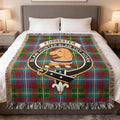 Clan Forrester tartan woven blanket — 100% cotton, full tartan pattern in woven construction