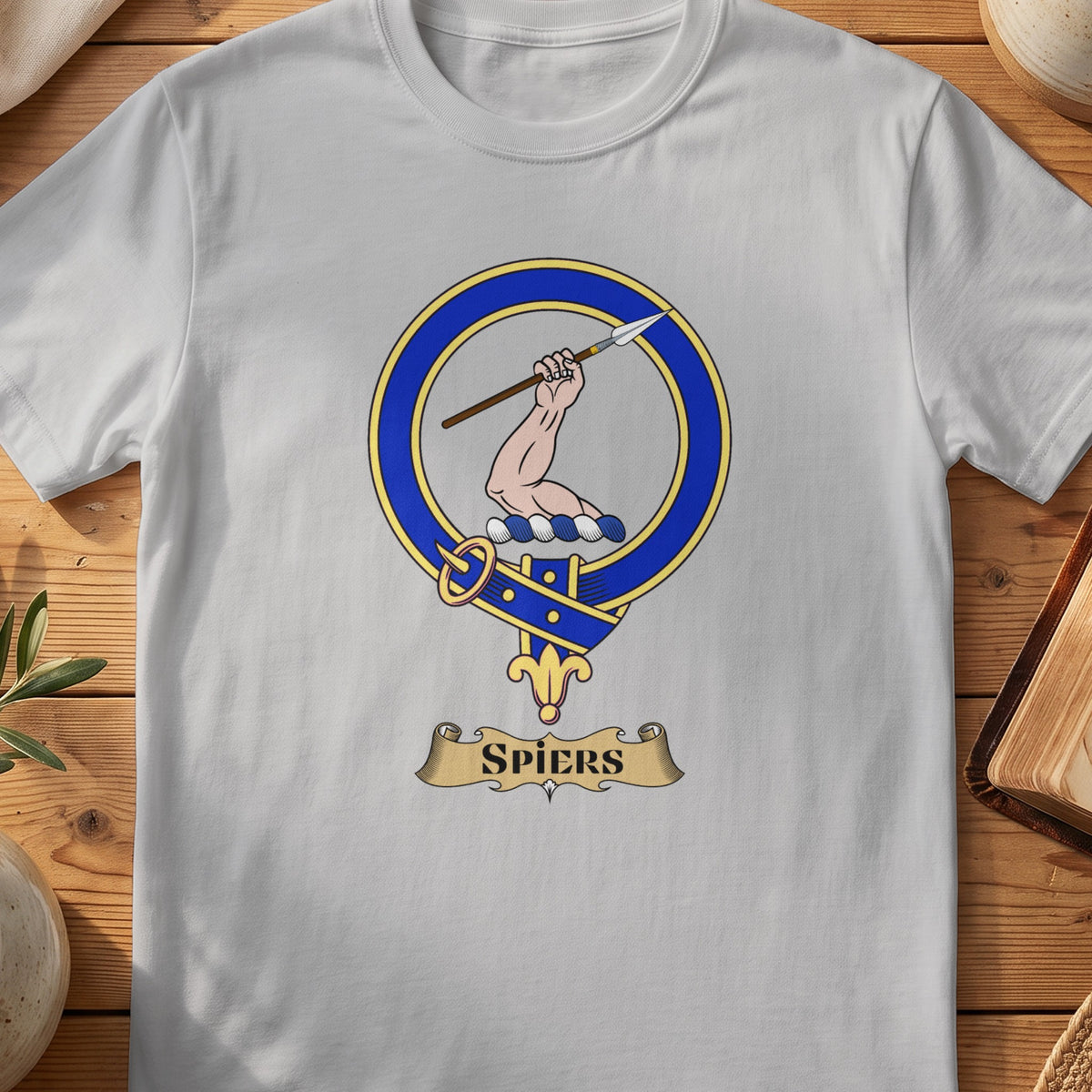 Spiers Scottish clan crest T-shirt in Sport Grey
