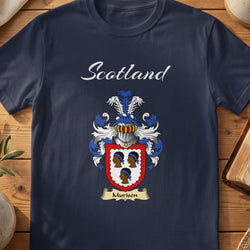 Murison Scottish family shield T-shirt in Navy
