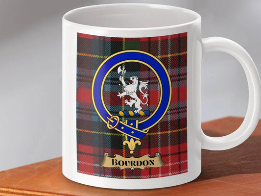 Scottish Clan Tartan Mug with Bourdon Emblem product type