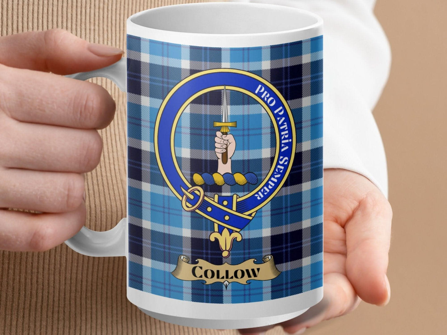Plaid Pattern Collow Family Crest Mug product type