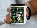 Palliser Irish family crest black accent mug with Irish National Tartan