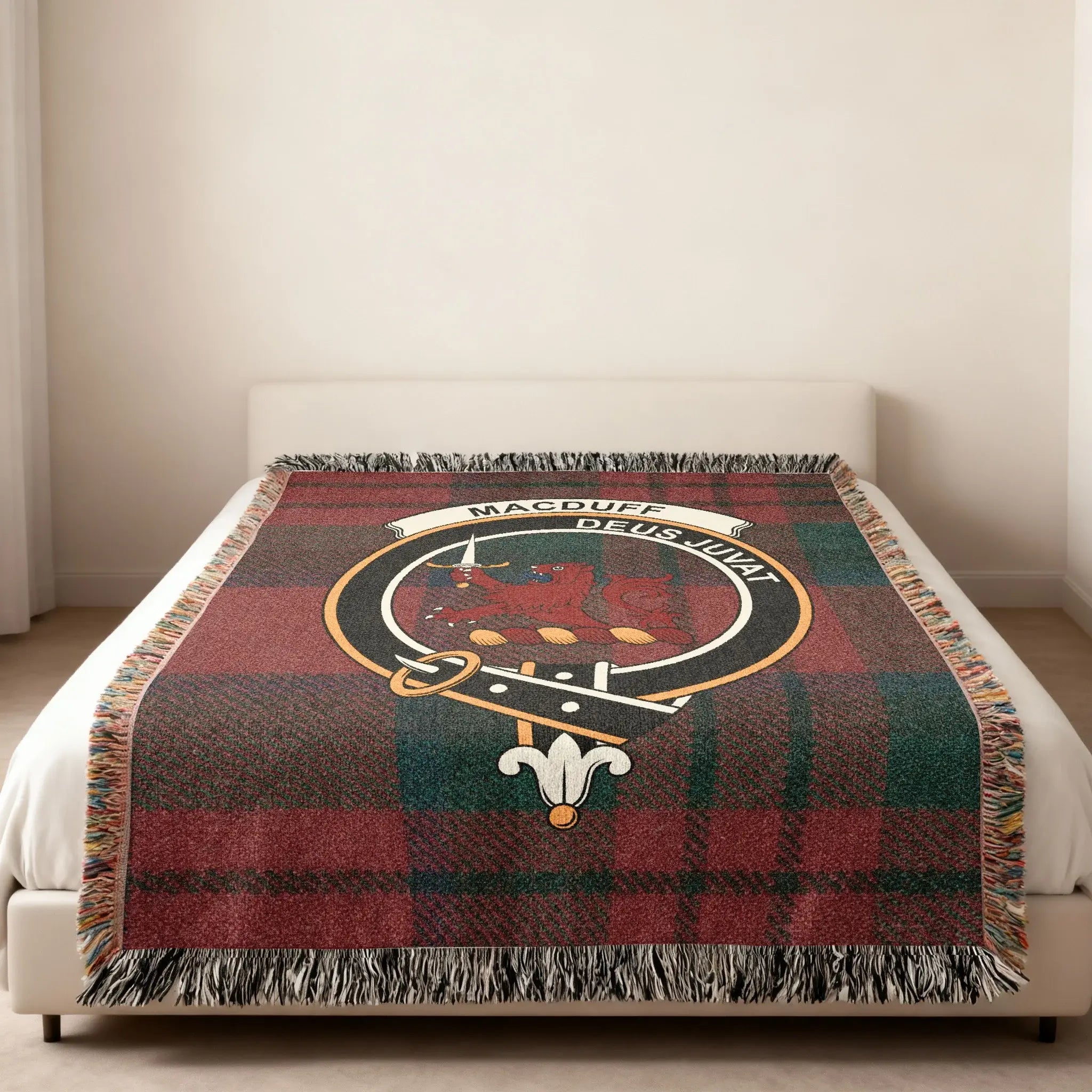 MacDuff Deus Juvat Plaid Design Bed Blanket Product