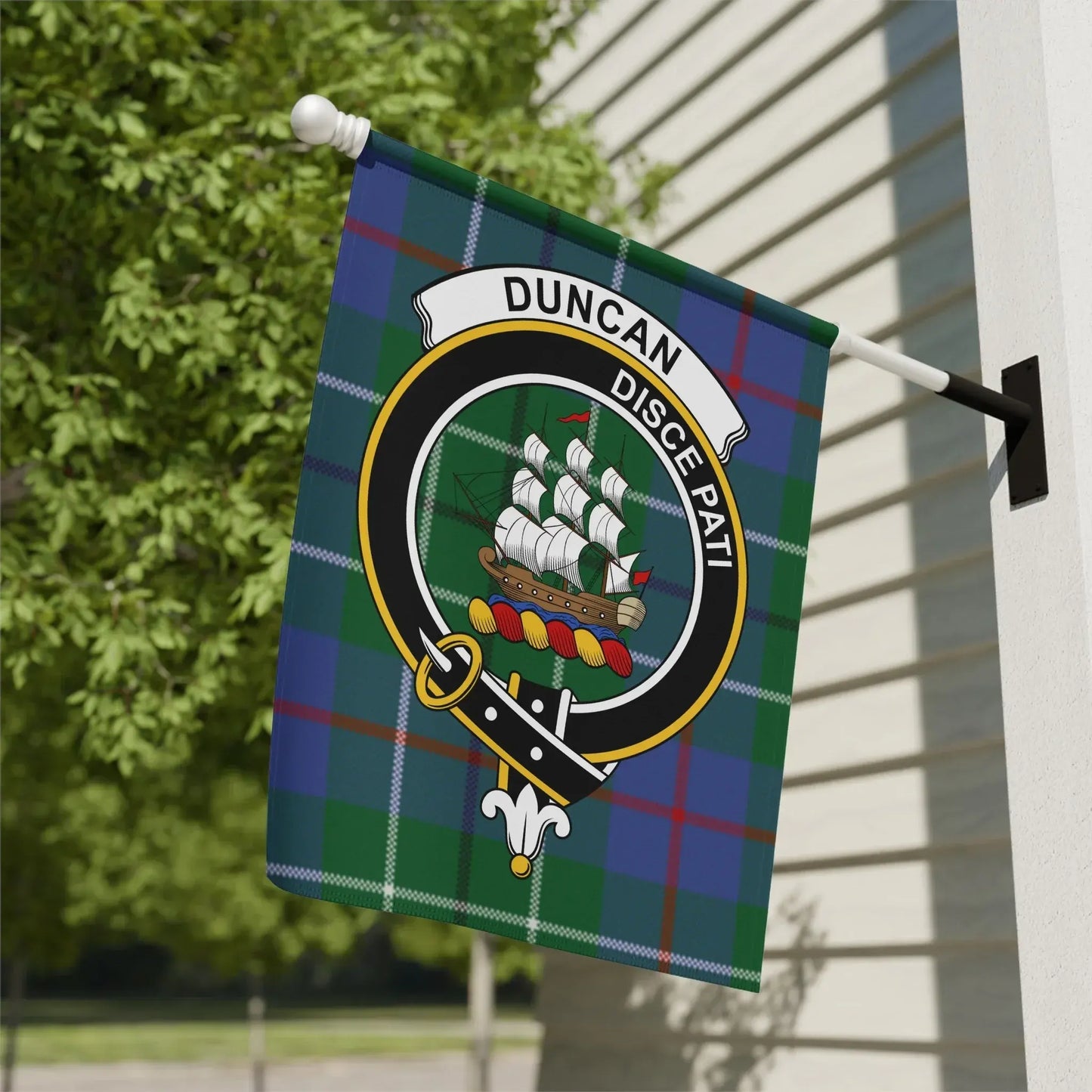Duncan Clan Crest Emblem and Tartan Design Flag product