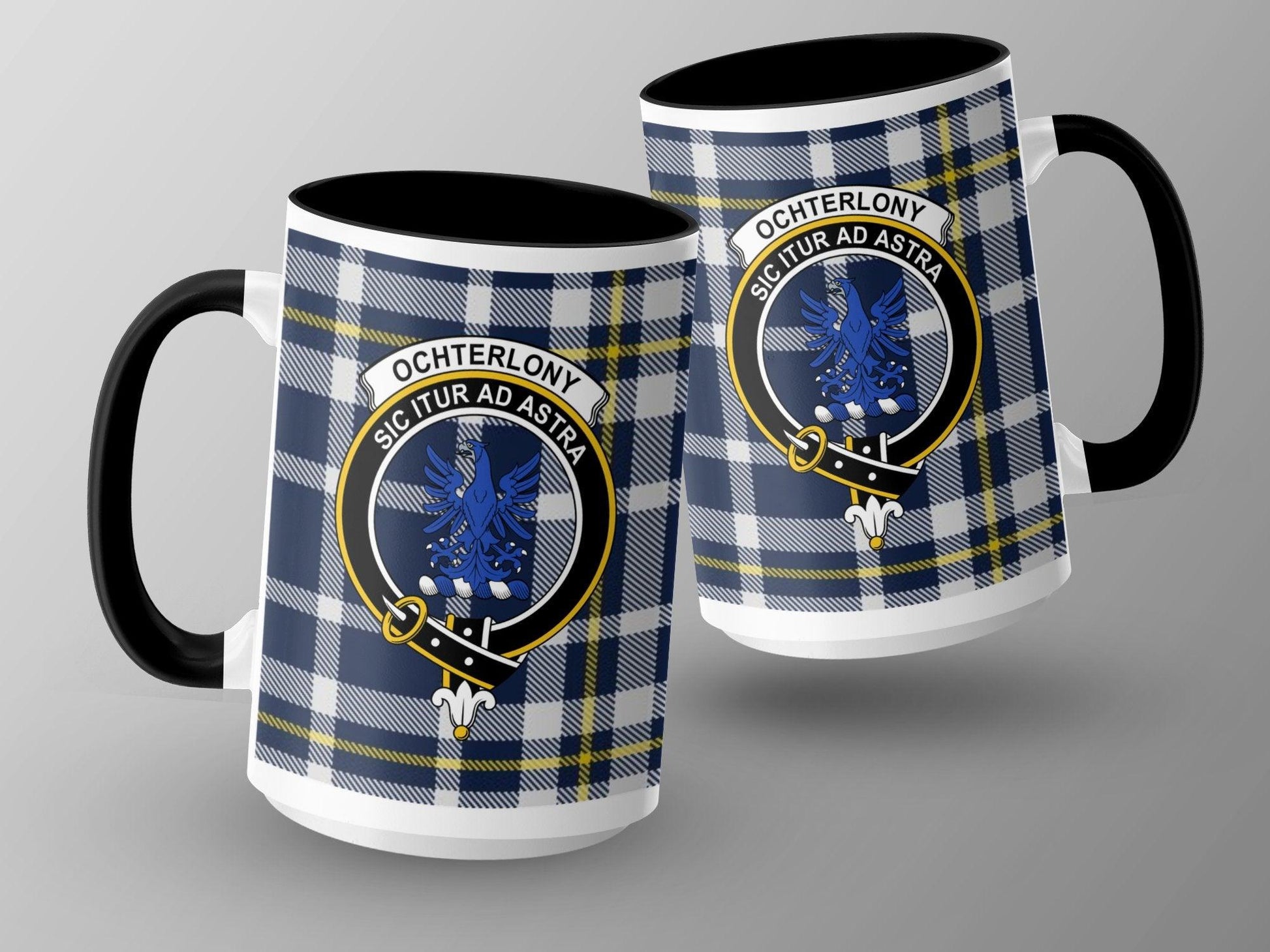 Ochterlony Clan Sicutur Ad Astra Crest Plaid Mug - Living Stone Gifts