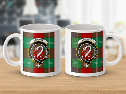 Scottish Clan Lennox Crest and Tartan Plaid Mug - Living Stone Gifts