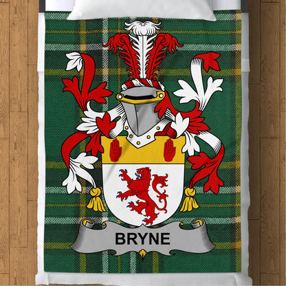 Bryne Surname Irish Tartan Throw Blanket - Living Stone Gifts