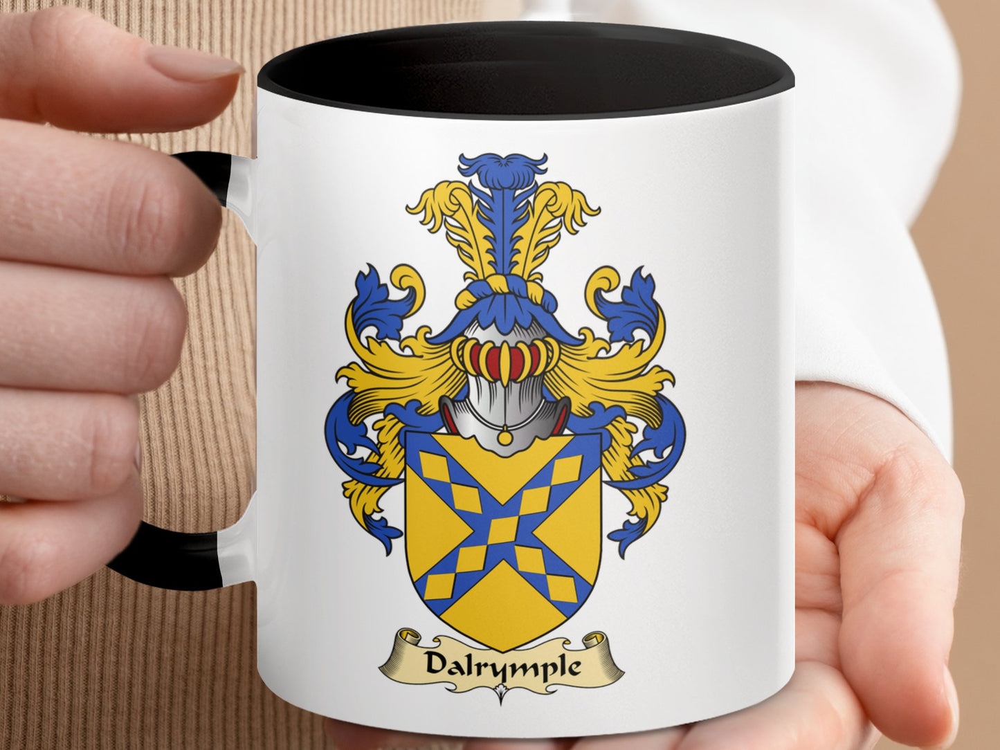 Clan Dalrymple Scottish coat of arms accent Coffee Mug - Living Stone Gifts