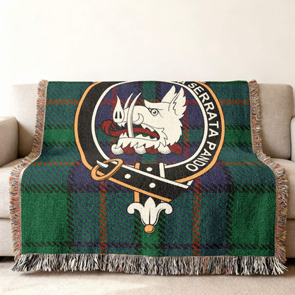 Clan Crest Tartan Pattern Fringed Throw Blanket Product