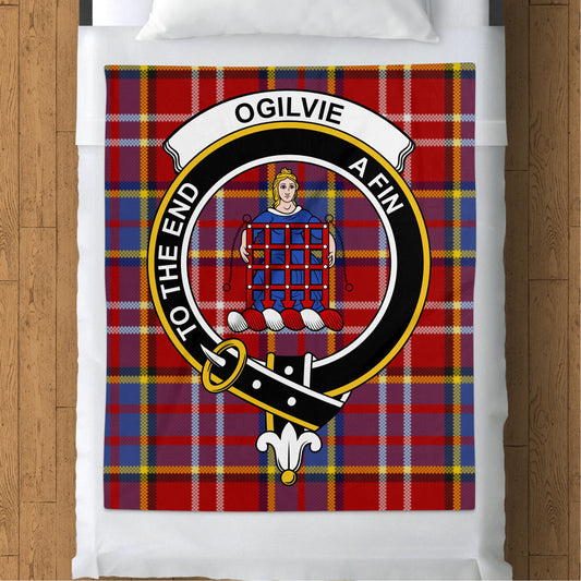 Scottish Clan Ogilvie Tartan Throw Blanket - Living Stone Gifts