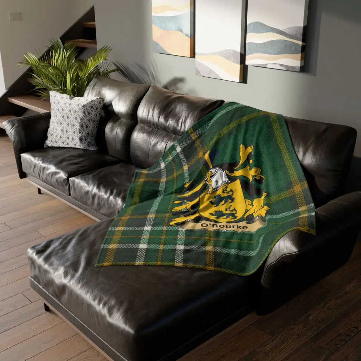 ORourke Coat Of Arms Irish Tartan Blanket