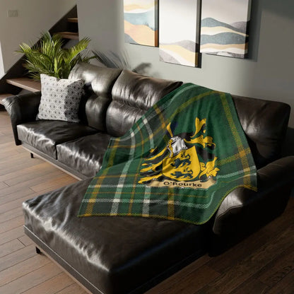 ORourke Coat Of Arms Irish Tartan Blanket
