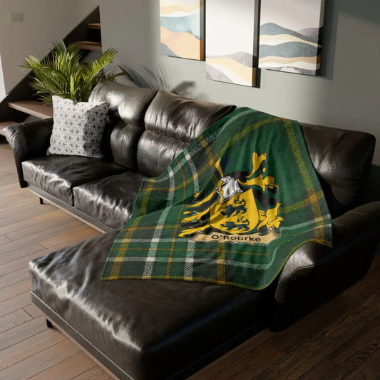 ORourke Coat Of Arms Irish Tartan Blanket