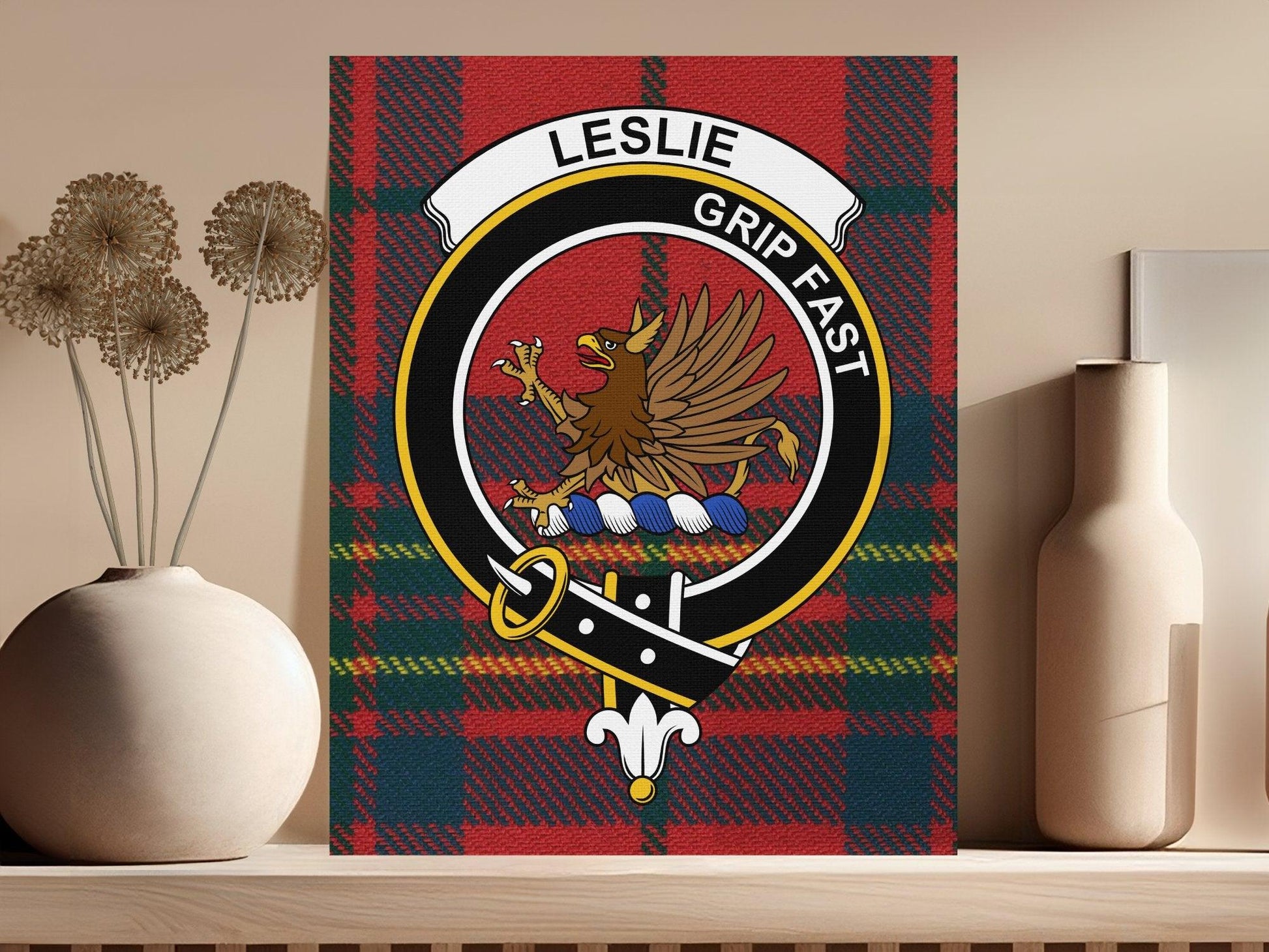 Leslie Grip Fast Plaid Artwork Canvas Wall Art product type