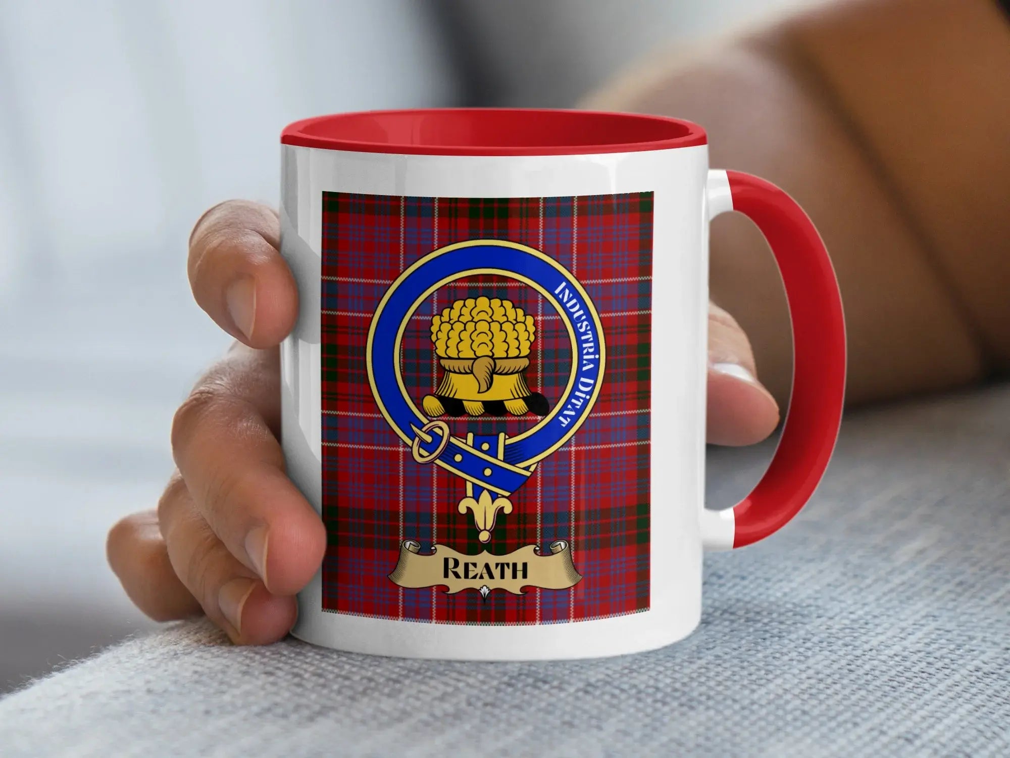 Reath Family Crest Indusrtia Ditat Pattern Mug