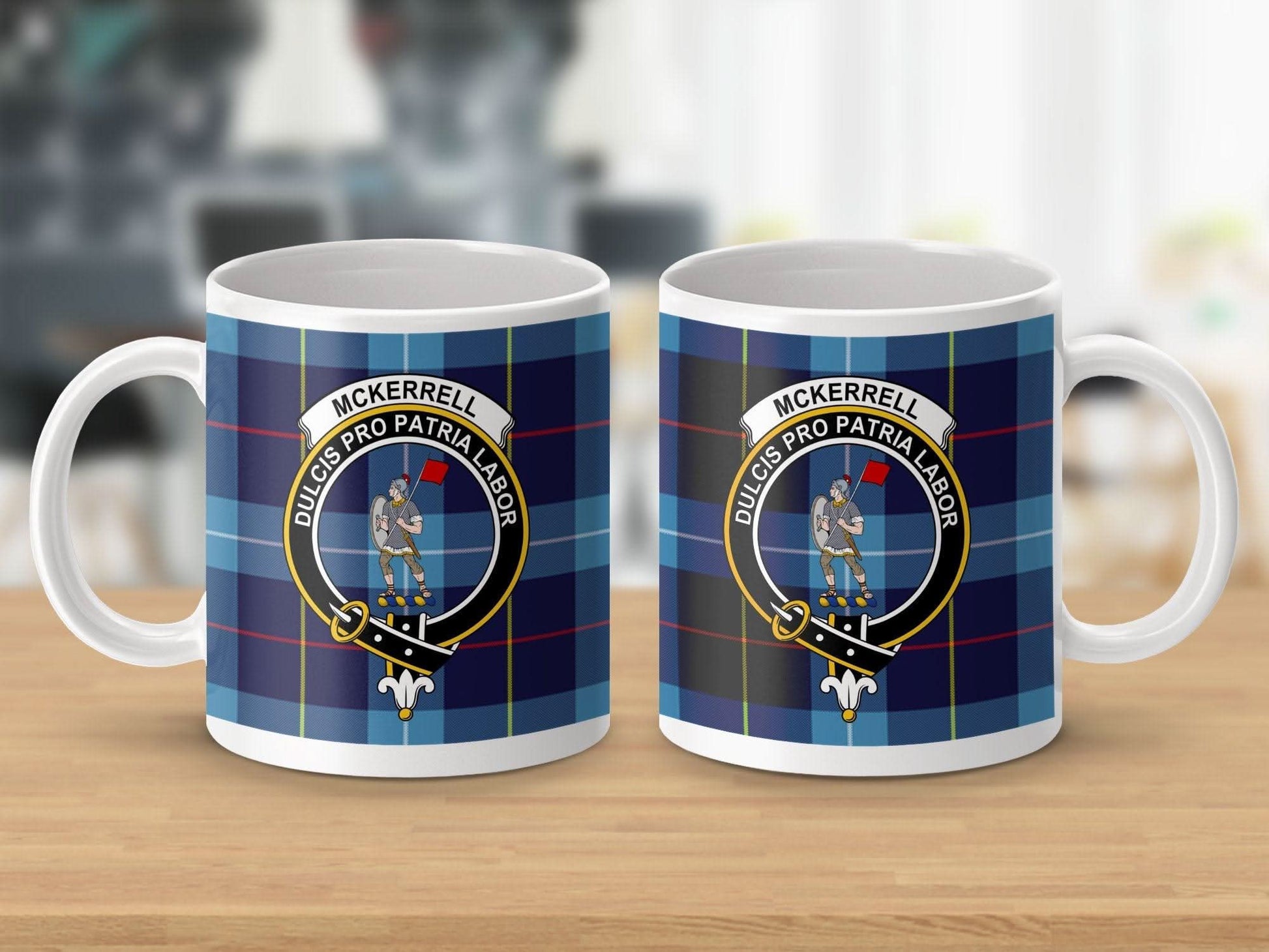 McKerrell Coat of Arms Dulcis Pro Patria Labor mug product