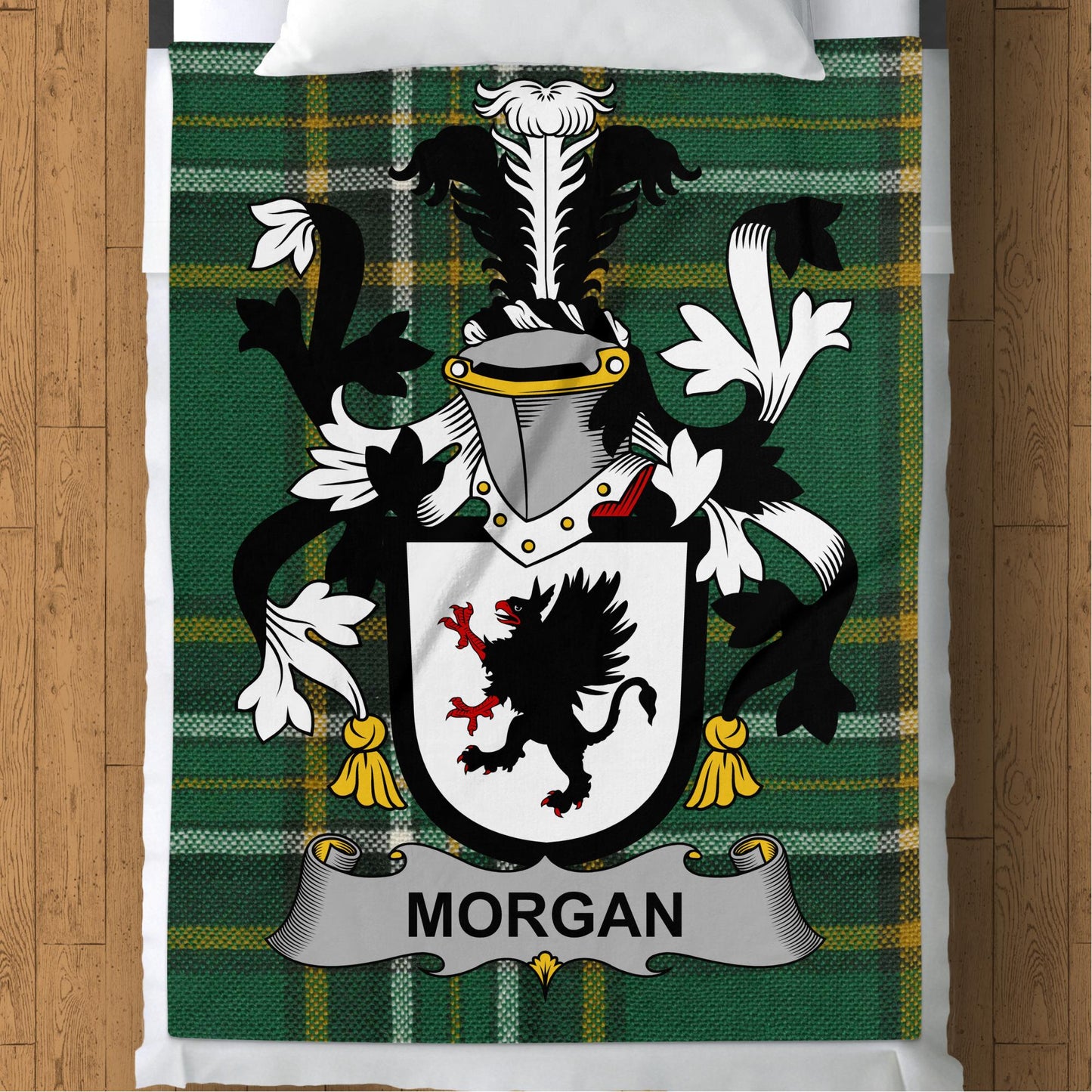 Morgan Surname Irish Tartan Throw Blanket - Living Stone Gifts