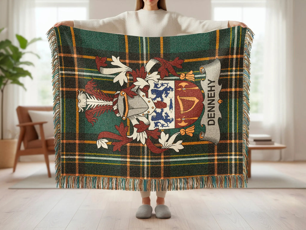 Dennehys Tartan Family Crest Plaid Blanket product type