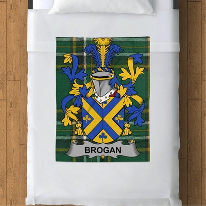 Brogan Surname Irish Tartan Throw Blanket - Living Stone Gifts