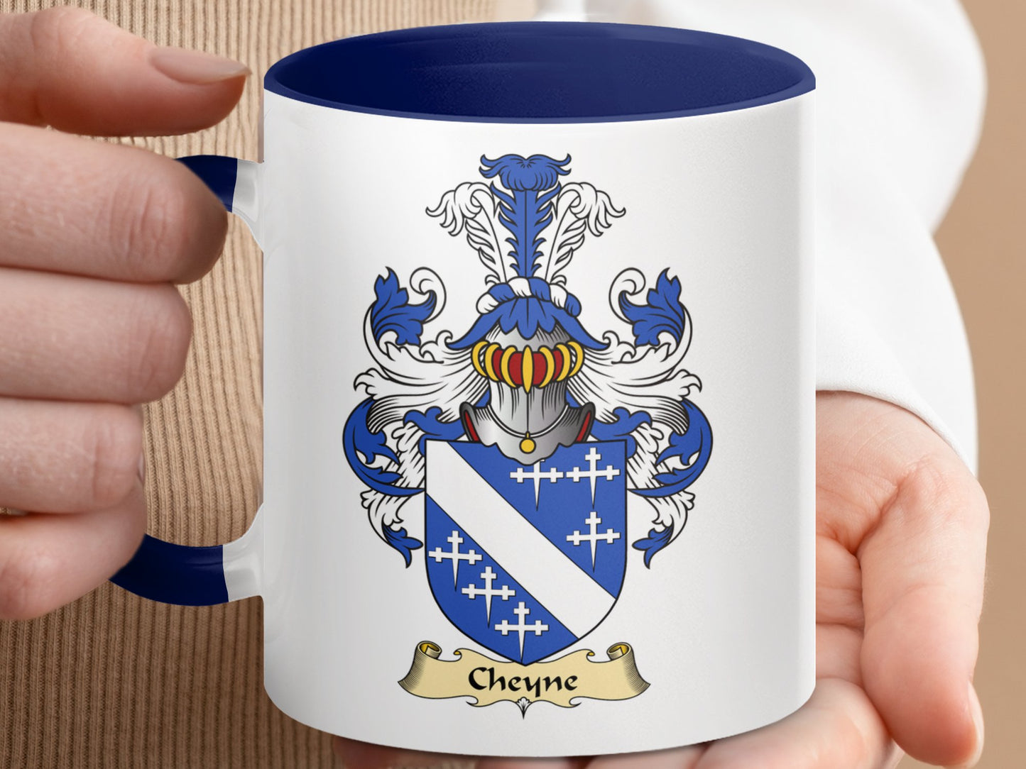 Clan Cheyne Scottish Clan Coat of Arms Accent Mug - Living Stone Gifts