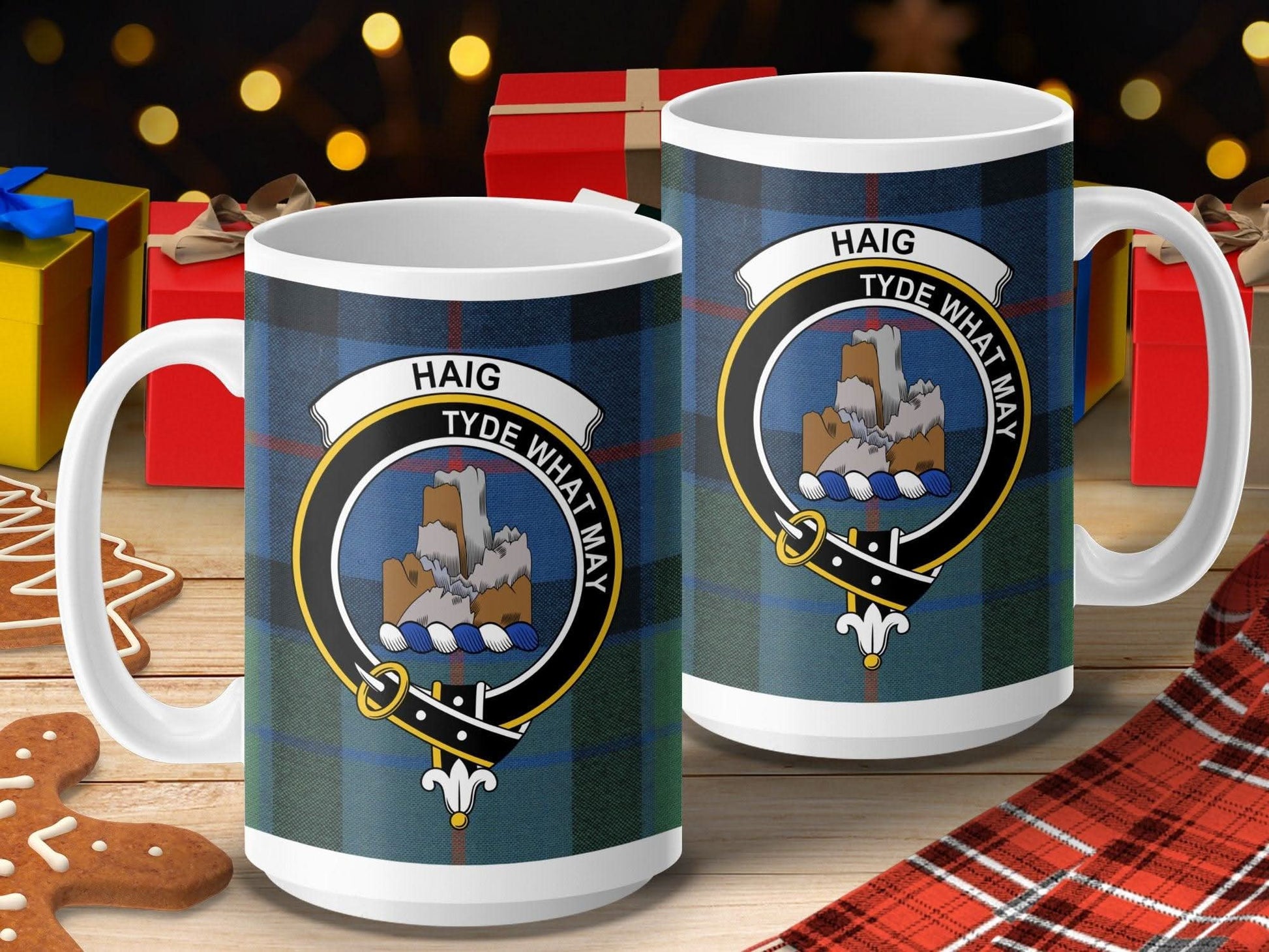 Haig Tartan Crest Clan Mug Tyde What May Family product