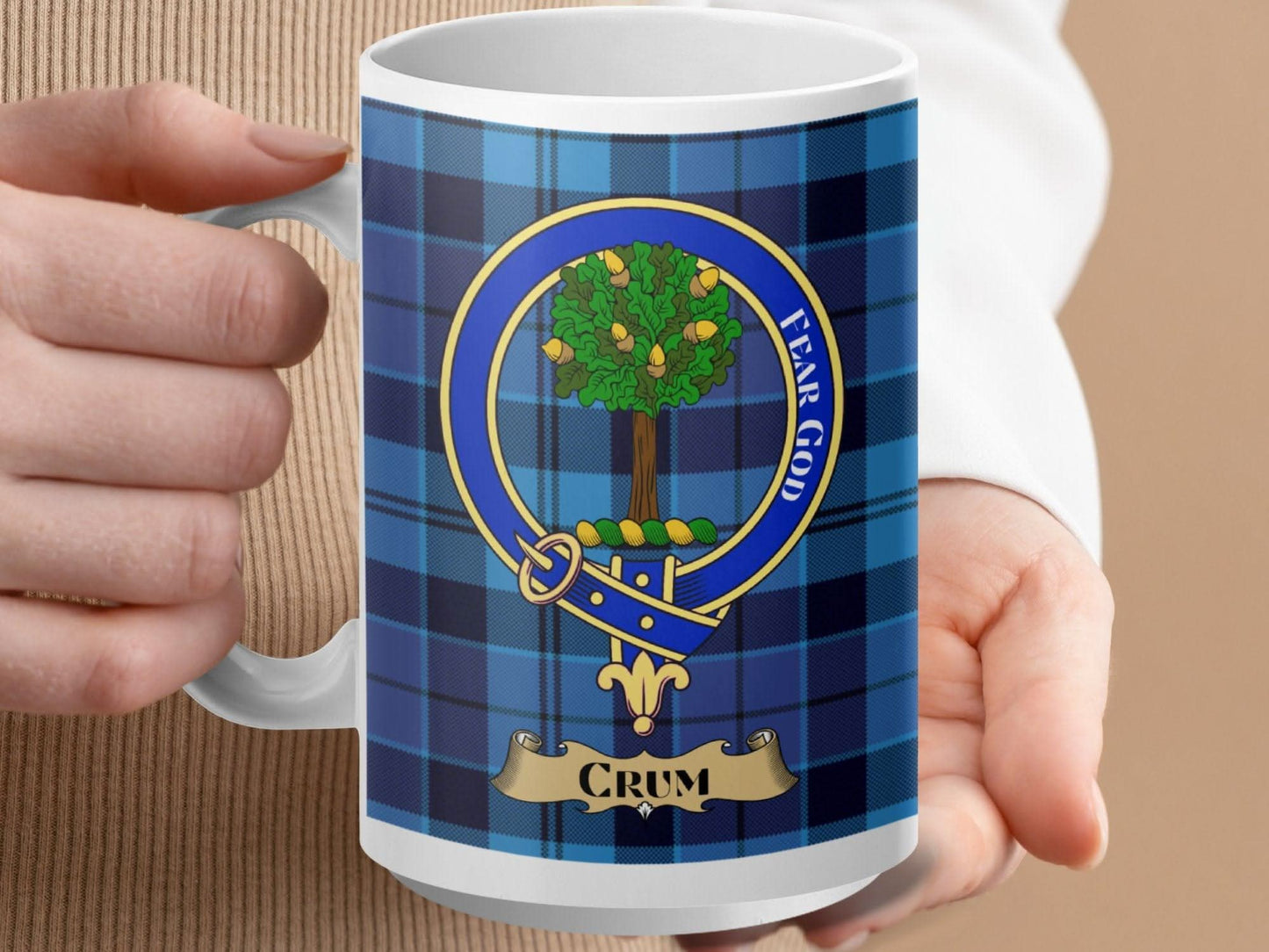 Scottish Clan Crest Blue Plaid Emblem Mug product