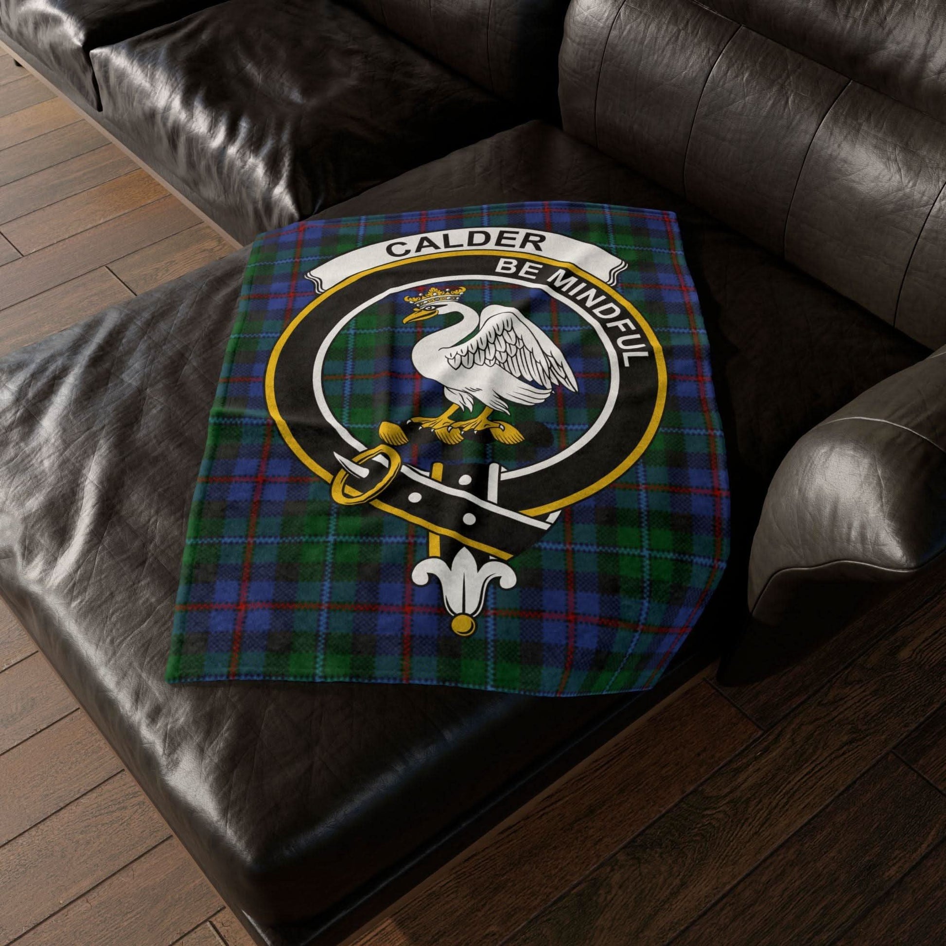 Calder Clan Crest Scottish Tartan Blanket - Celtic Ancestry Gifts