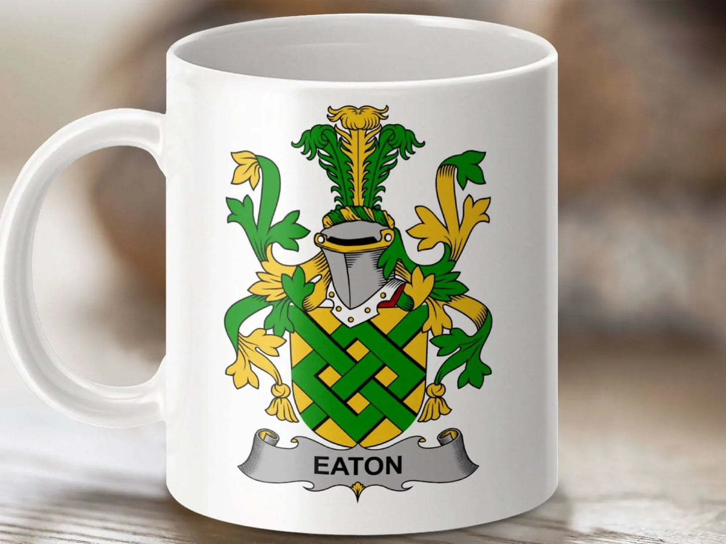 Eaton Surname Irish Family Crest Mug - Celtic Ancestry Gifts