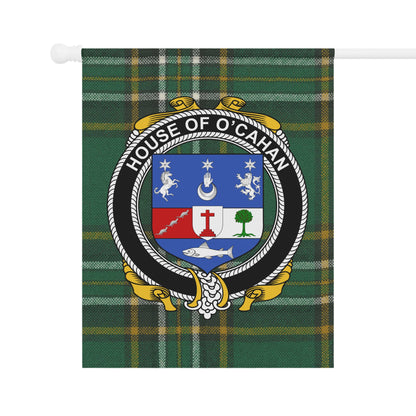 House of O'Cahan Green Plaid Family Heritage Banner