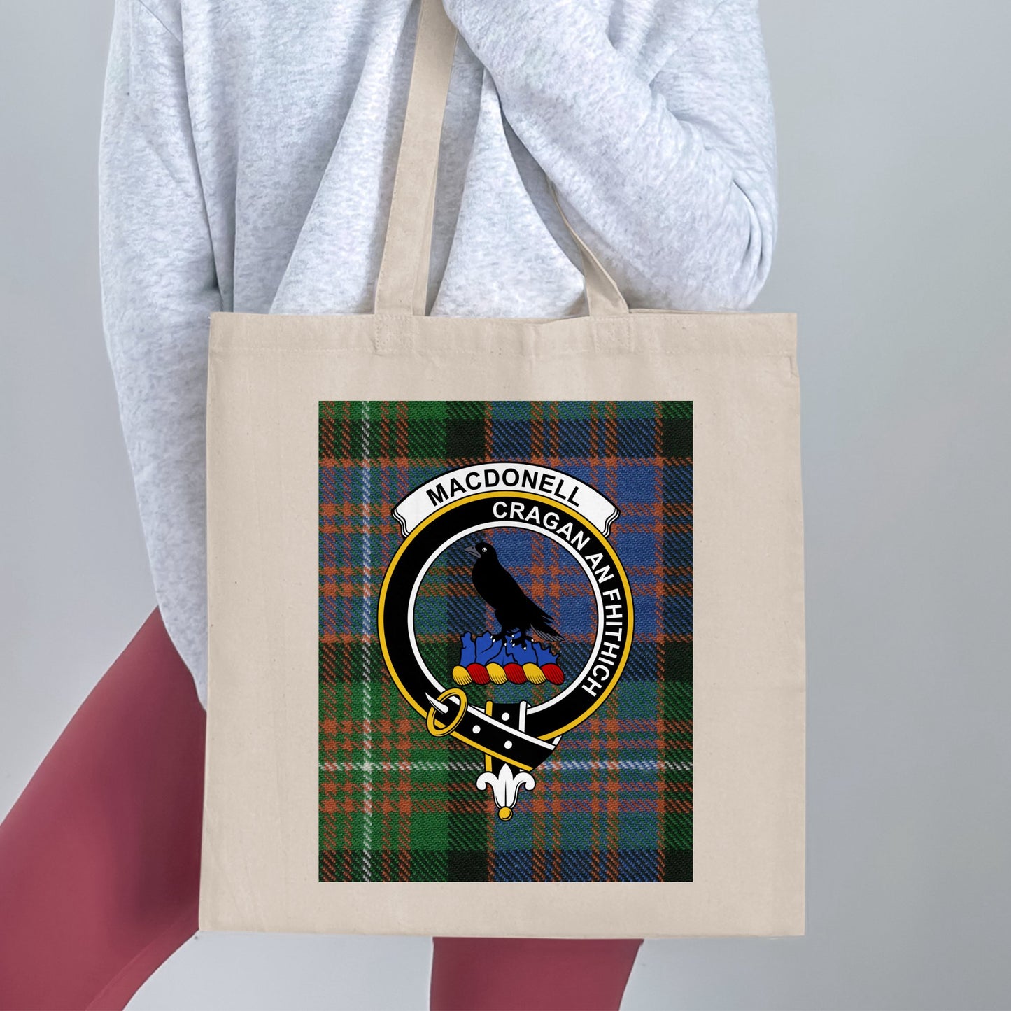 Clan Macdonell Scottish Crest Tartan Tote Bag - Living Stone Gifts