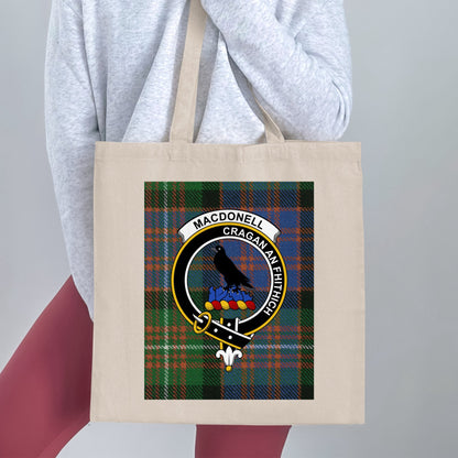 Clan Macdonell Scottish Crest Tartan Tote Bag - Living Stone Gifts