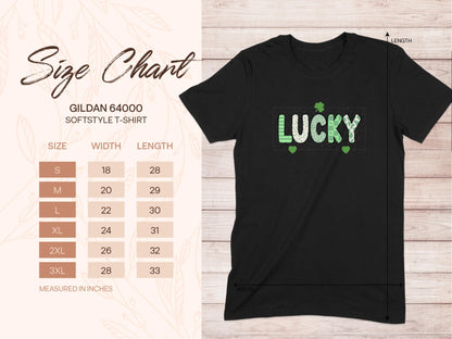 Lucky with Green Hearts and Clover Graphic T-shirt - Celtic Ancestry Gifts
