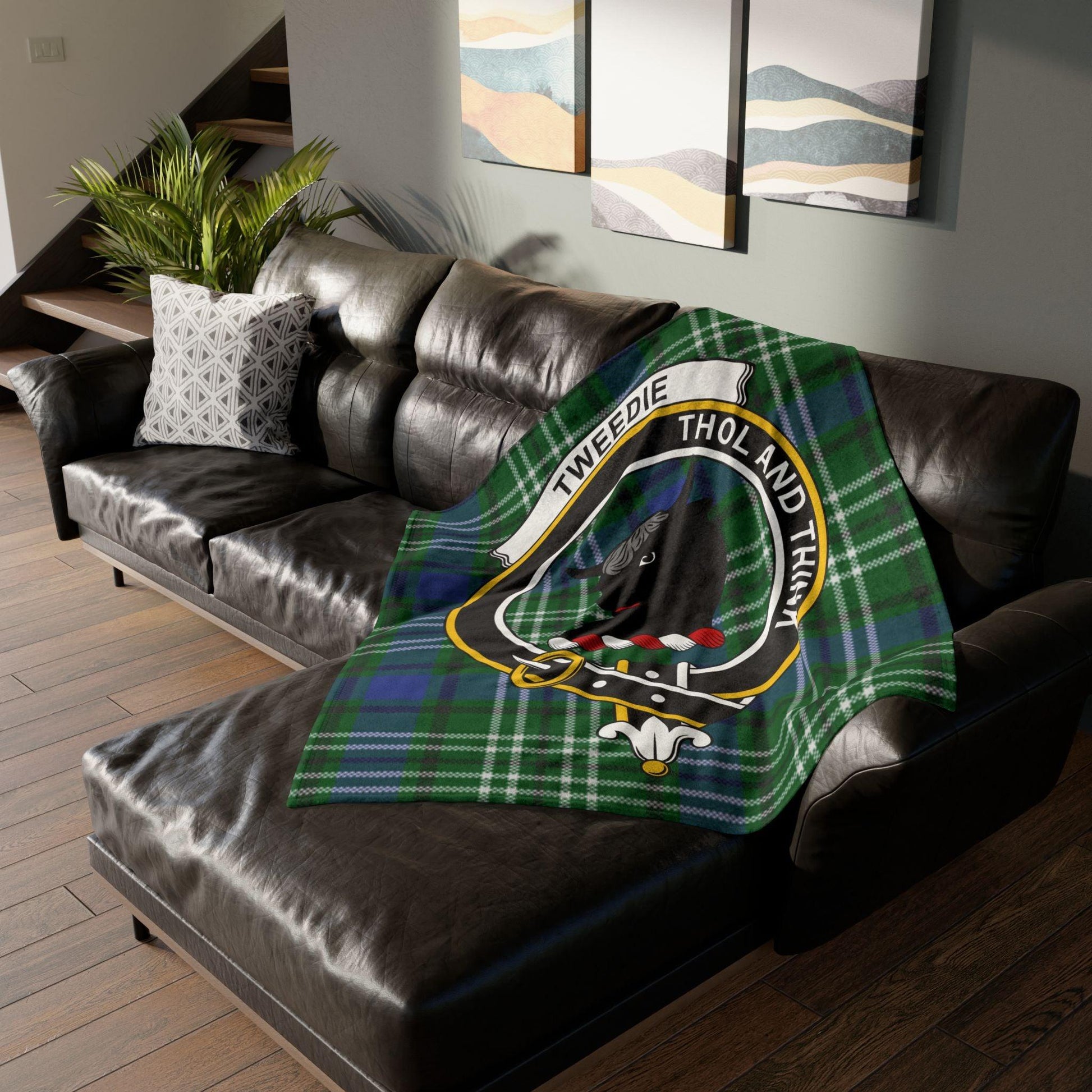 Tweedie Clan Tartan Blanket – Scottish Crest Throw - Celtic Ancestry Gifts