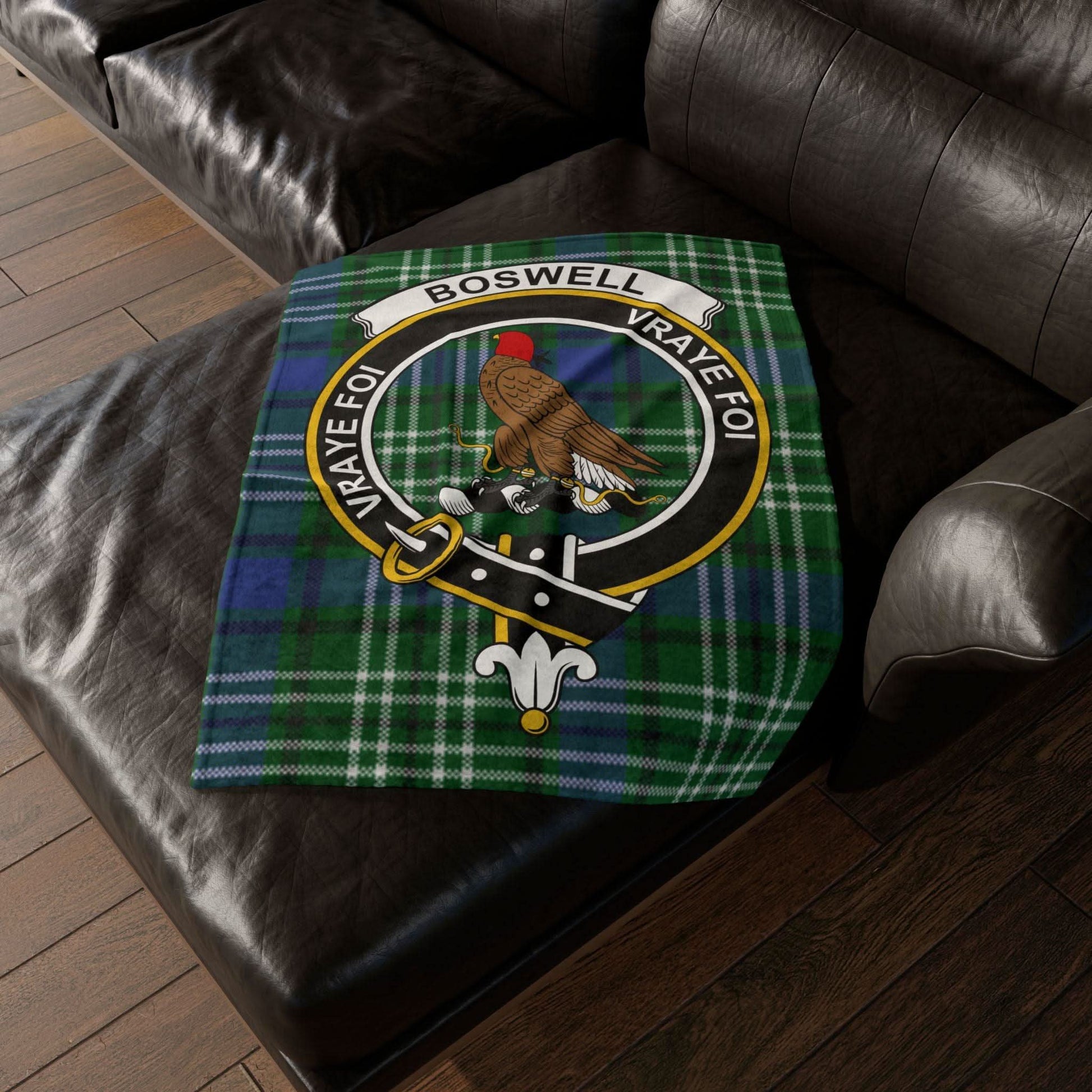 Binning Clan Crest Scottish Tartan Blanket - Celtic Ancestry Gifts