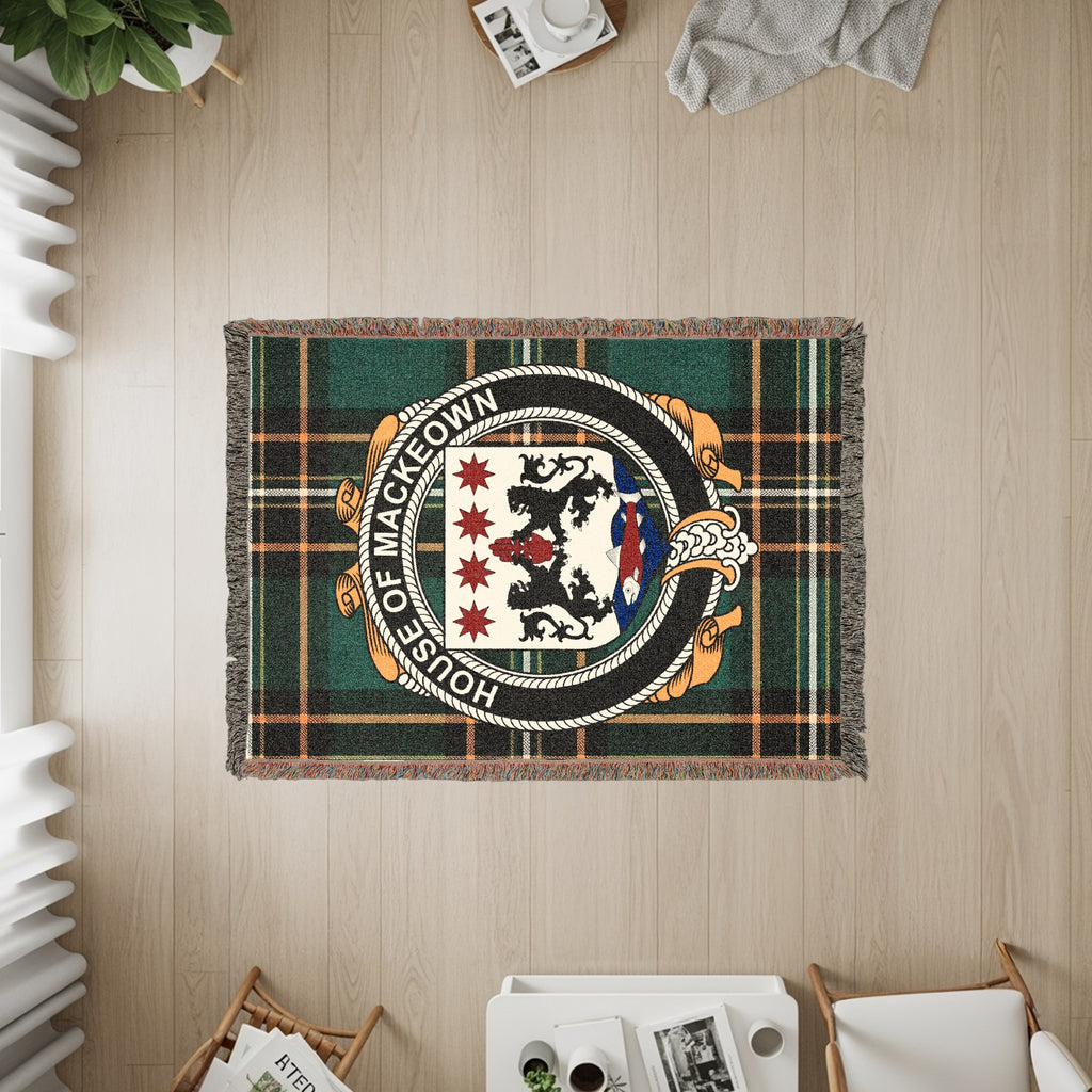 McKeown Irish heritage woven throw with family crest emblem