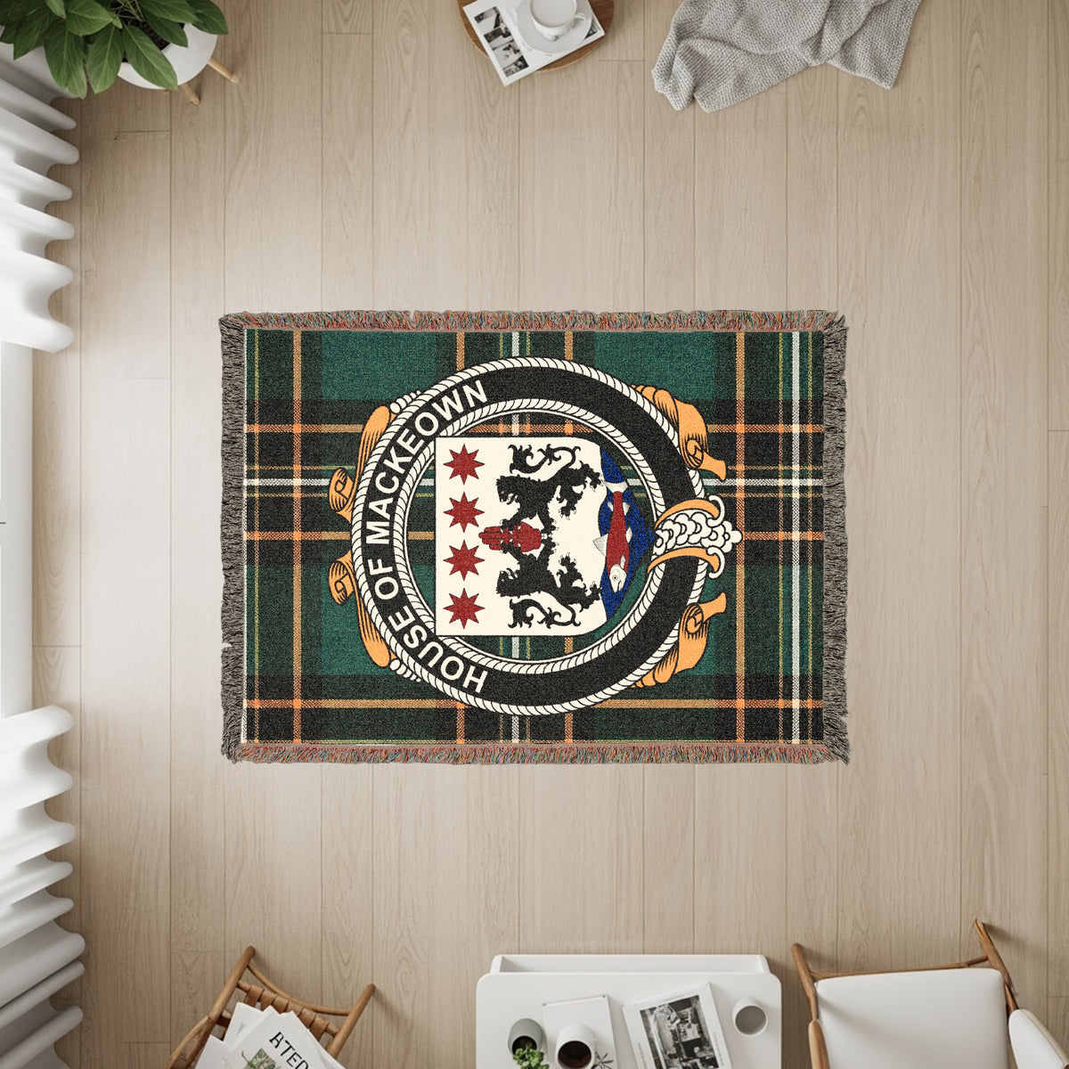 McKeown Irish heritage woven throw with family crest emblem