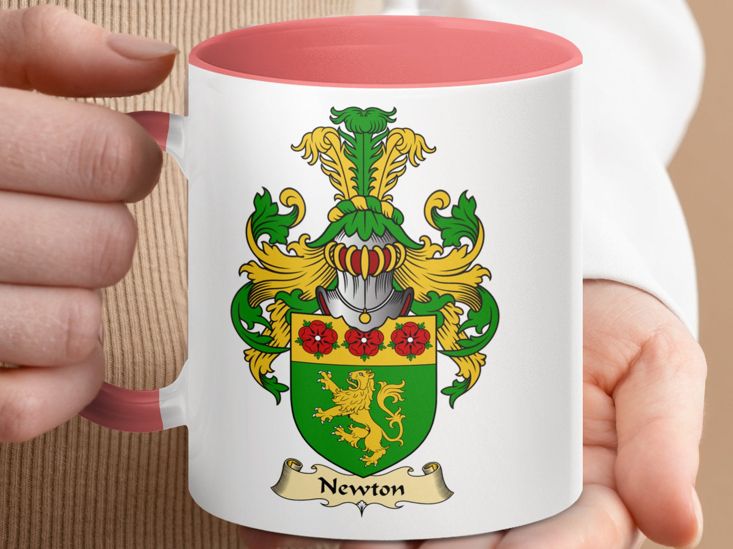 Scottish Clan Newton Coat of Arms Heraldic Emblem Mug - Living Stone Gifts