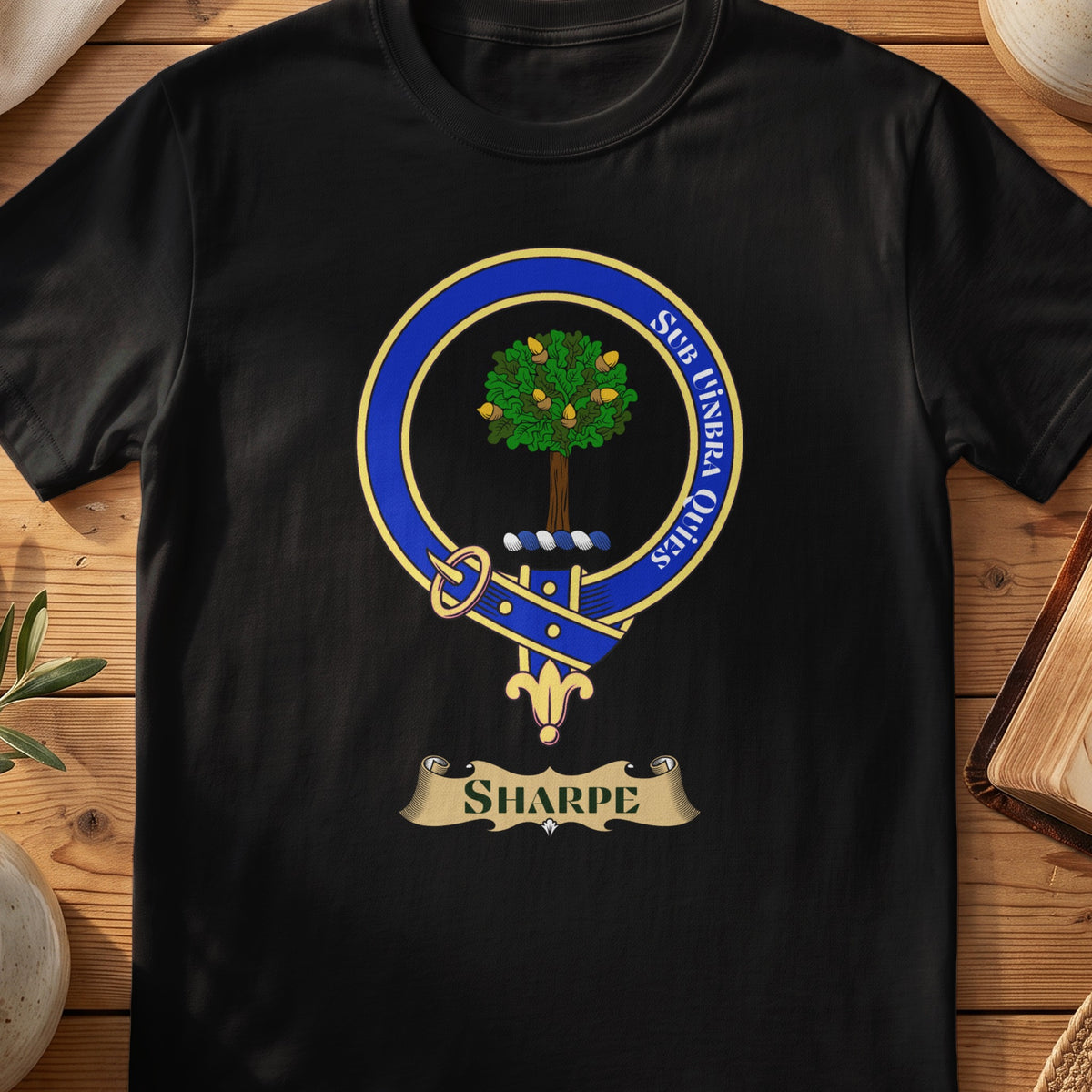 Sharpe Scottish clan crest T-shirt in Black