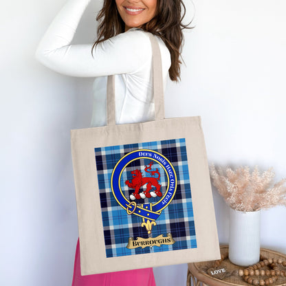 Burroughs Clan Crest Scottish Tartan Tote Bag - Living Stone Gifts