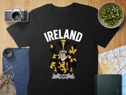 Ireland King Emblem Graphic Design T-shirt