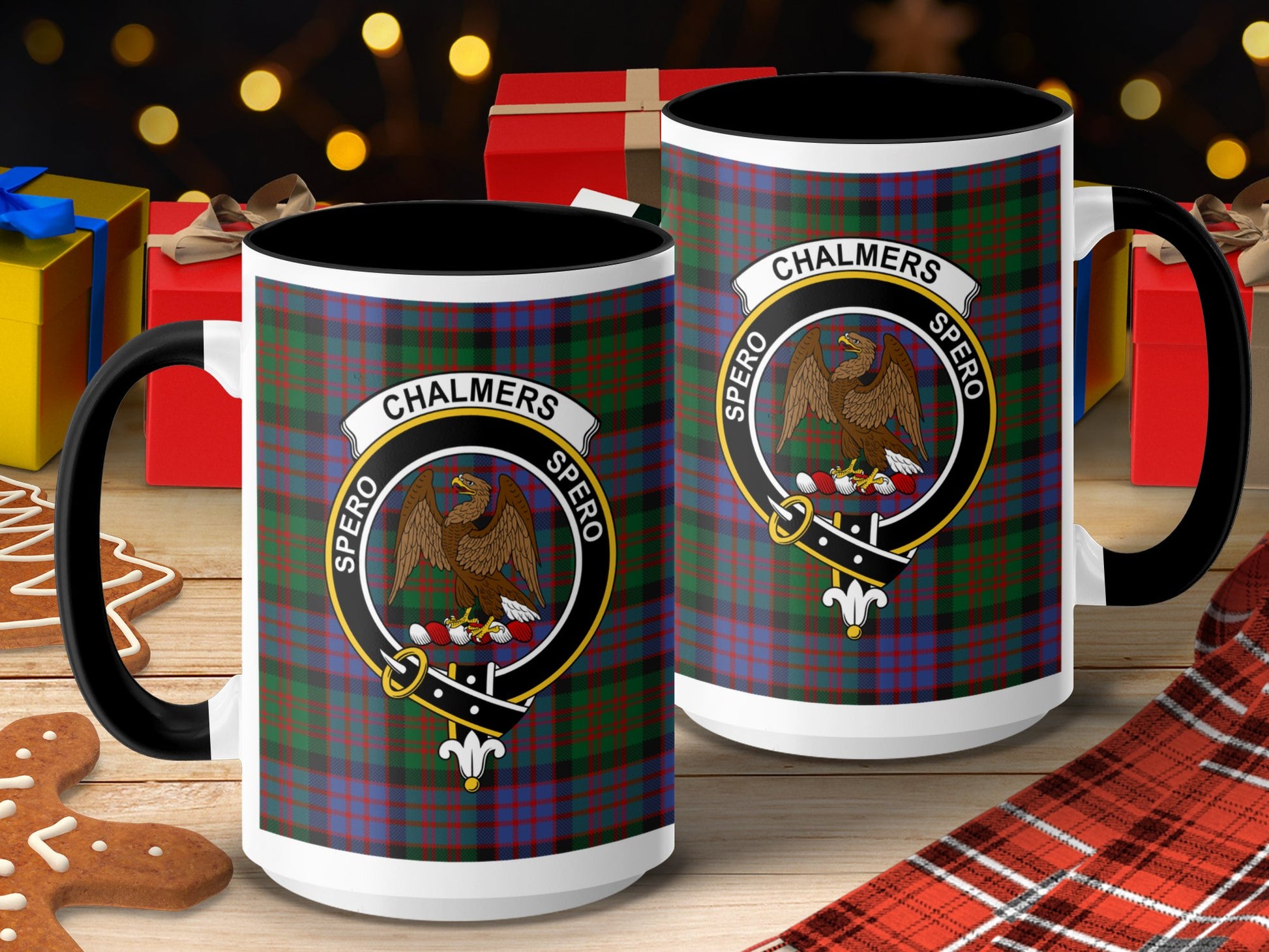 Clan Chalmers Scottish Tartan Crest Mug - Living Stone Gifts