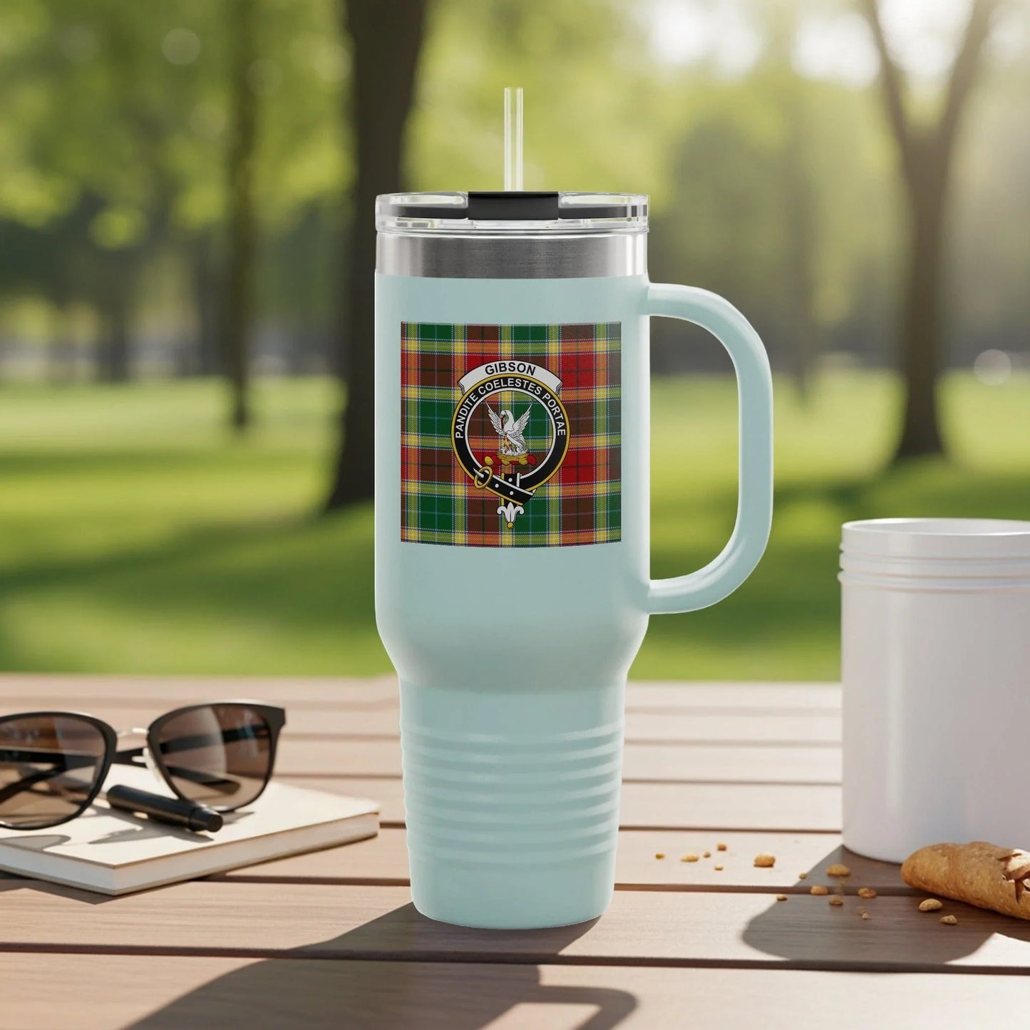 Unique Tartan Patterned Insulated Mug for Beverage product