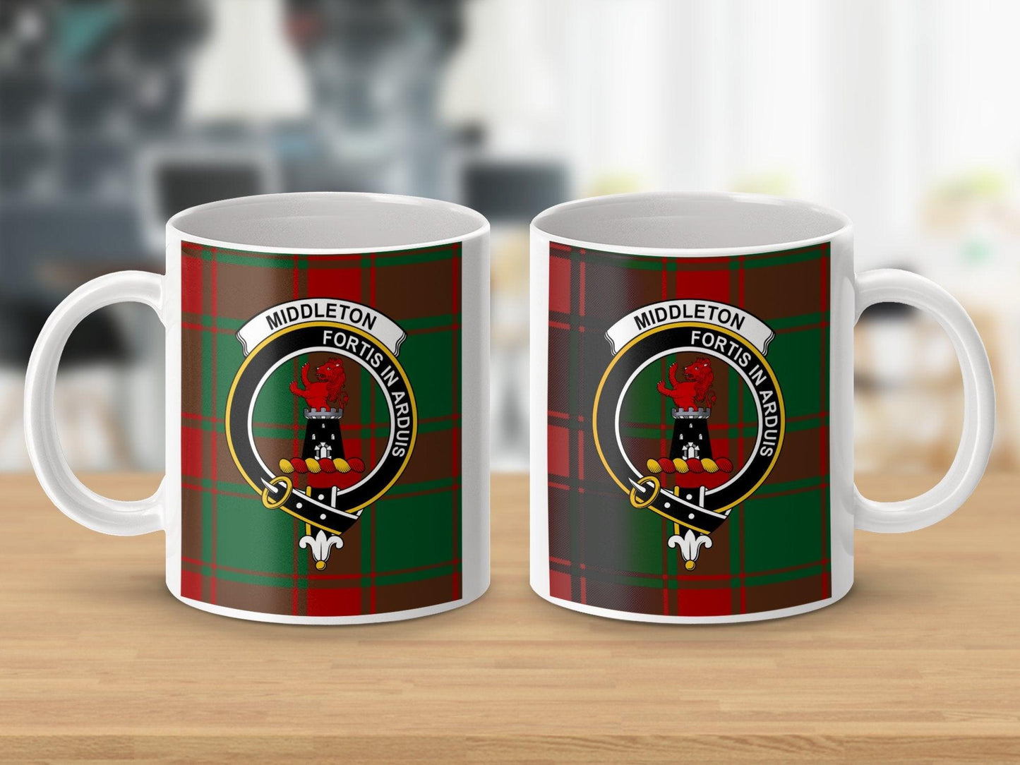 Middleton Clan Crest Fortis in Arduis Scottish Mug - Living Stone Gifts