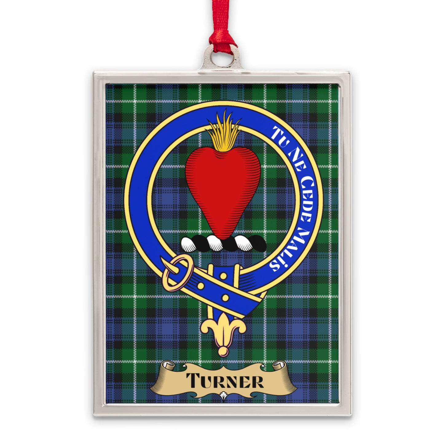 Turner Family Crest Tartan Pattern Ornament product