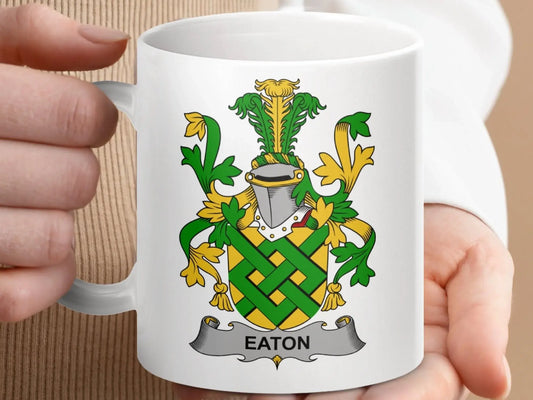 Eaton Surname Irish Family Crest Mug - Celtic Ancestry Gifts