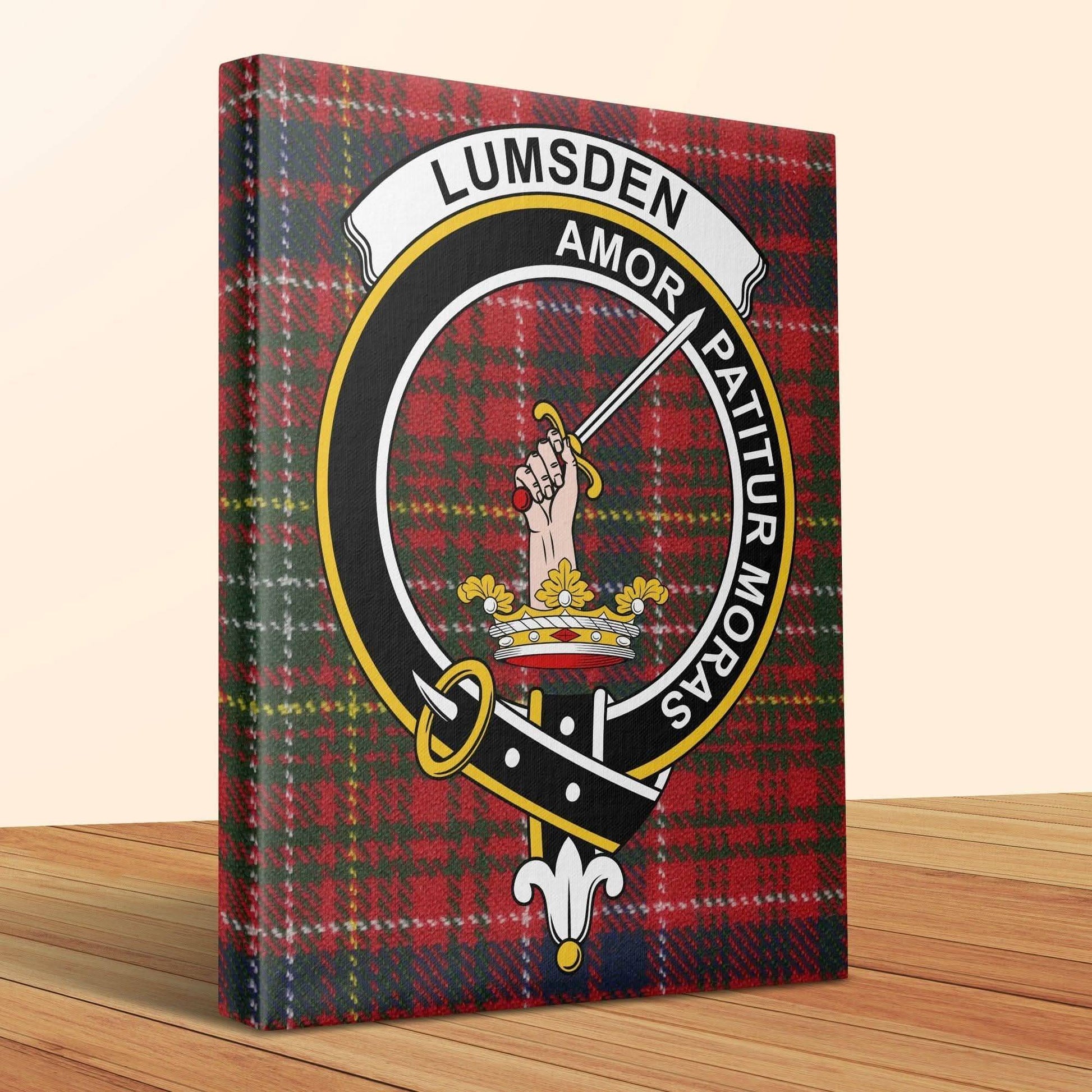 Lumsden Amor Patitur Moras Crest Canvas - Celtic Ancestry Gifts