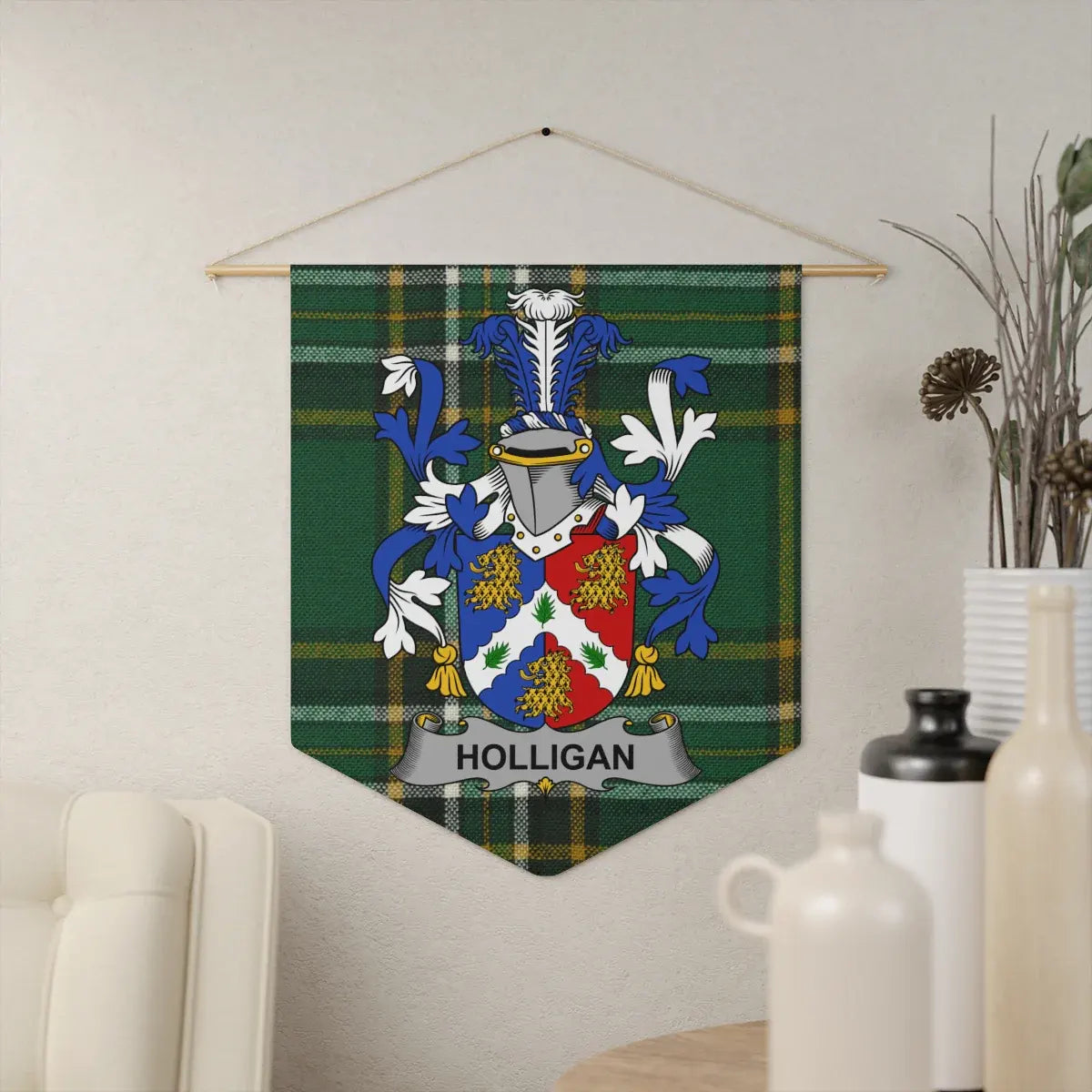 Personalized Family Coat of Arms Tartan Wall Decor product